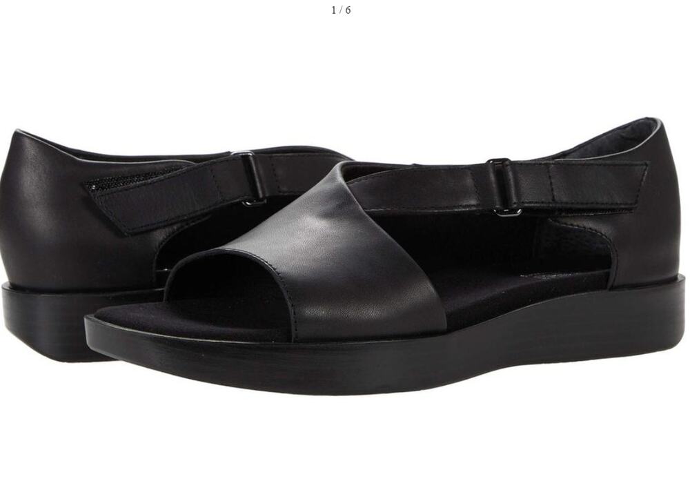 Munro Peyton Sandal Open Toe WMNS 9.5 Black Leather Adjustable Cushioned Comfort